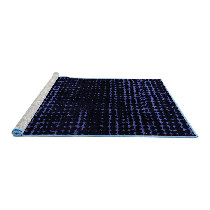 Sideview of Machine Washable Abstract Blue Modern Rug, wshabs4527blu