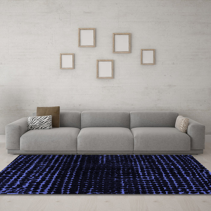 Machine Washable Abstract Blue Modern Rug in a Living Room, wshabs4527blu