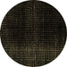 Round Abstract Brown Modern Rug, abs4528brn