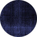 Round Machine Washable Abstract Blue Modern Rug, wshabs4528blu