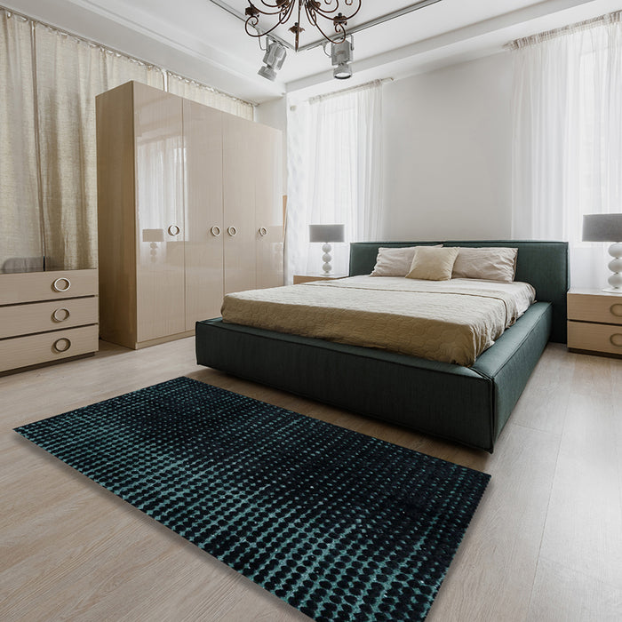 Machine Washable Abstract Black Rug in a Bedroom, wshabs4528