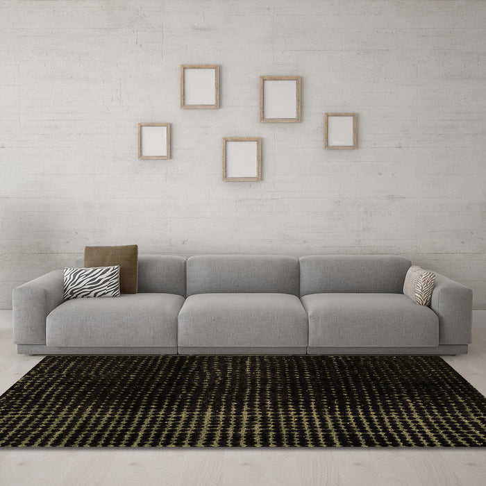 Machine Washable Abstract Brown Modern Rug in a Living Room,, wshabs4528brn