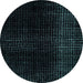 Round Abstract Black Modern Rug, abs4528