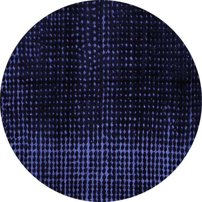 Round Abstract Blue Modern Rug, abs4528blu