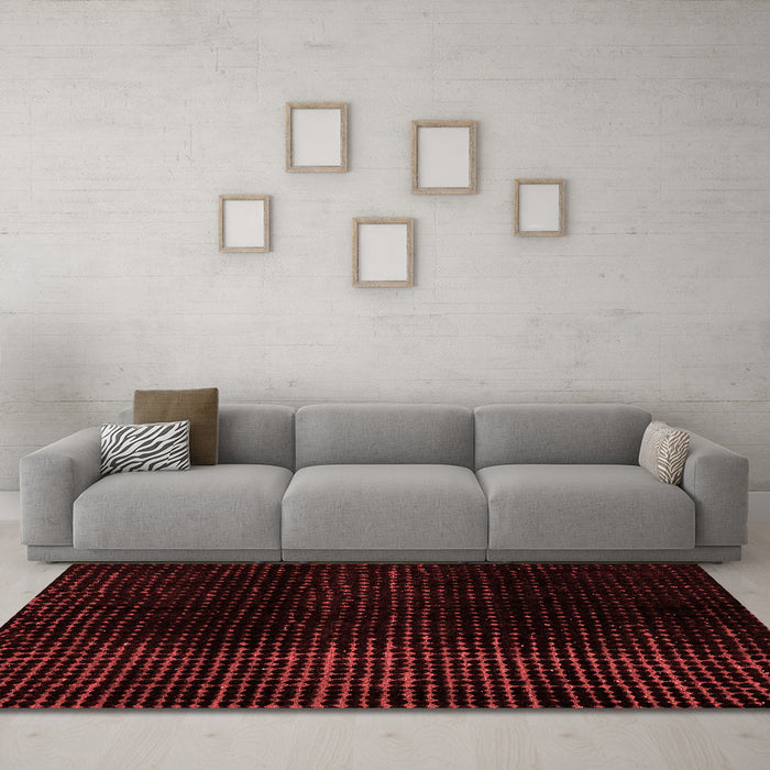 Modern Red Washable Rugs
