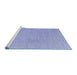 Sideview of Machine Washable Solid Blue Modern Rug, wshabs4529blu