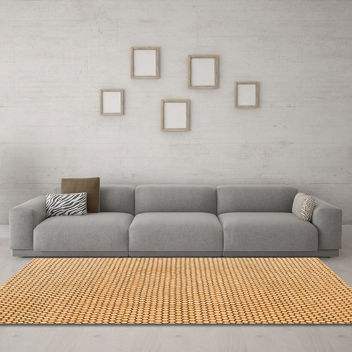 Machine Washable Solid Orange Modern Area Rugs in a Living Room, wshabs4529org