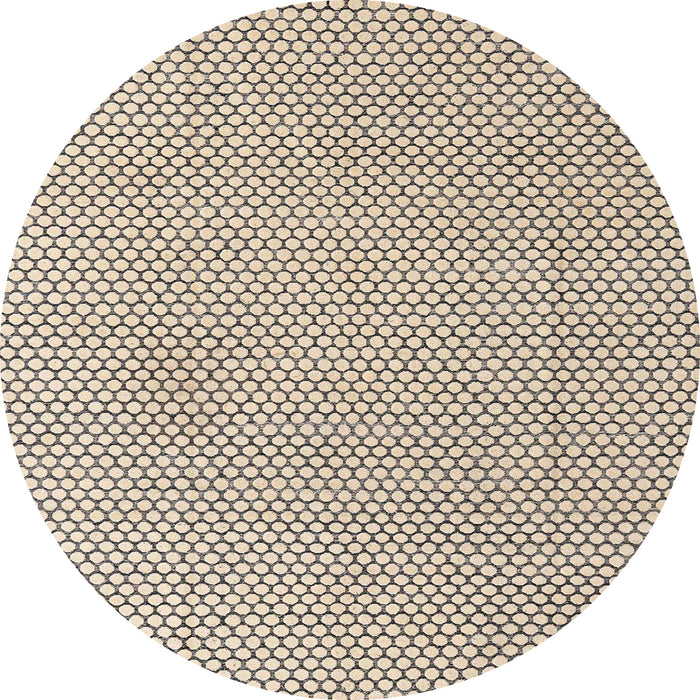Round Abstract Deep Peach Orange Solid Rug, abs4529