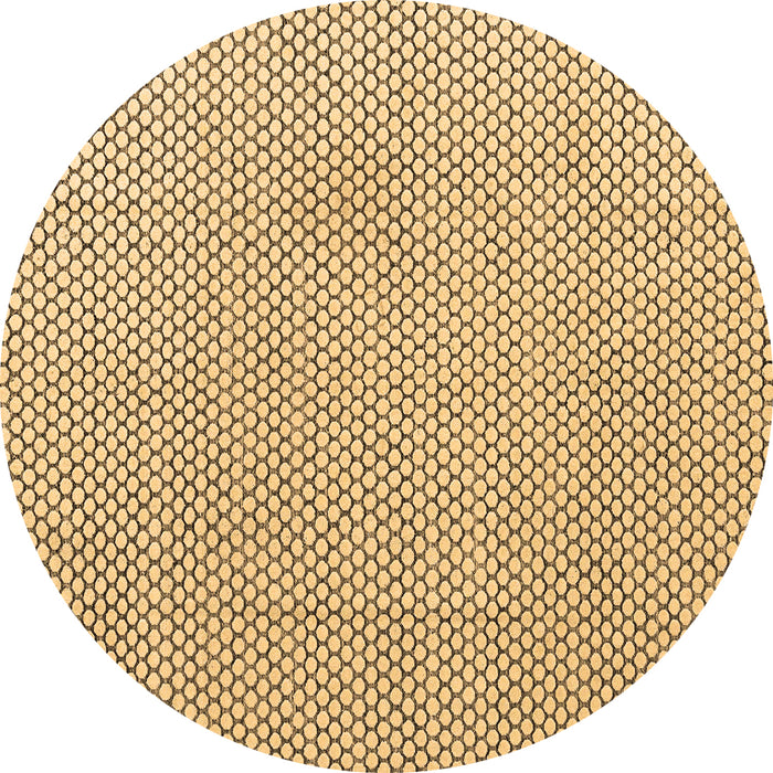 Round Machine Washable Solid Brown Modern Rug, wshabs4529brn