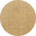 Round Machine Washable Solid Brown Modern Rug, wshabs4529brn