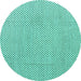 Round Machine Washable Solid Turquoise Modern Area Rugs, wshabs4529turq