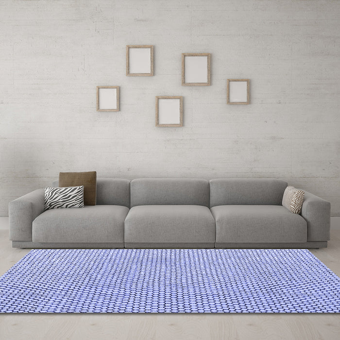 Machine Washable Solid Blue Modern Rug in a Living Room, wshabs4529blu