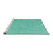 Sideview of Machine Washable Solid Turquoise Modern Area Rugs, wshabs4529turq