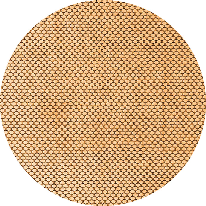 Round Machine Washable Solid Orange Modern Area Rugs, wshabs4529org