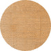 Round Machine Washable Solid Orange Modern Area Rugs, wshabs4529org