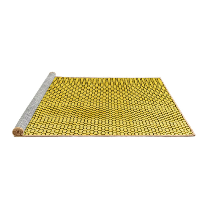 Sideview of Machine Washable Solid Yellow Modern Rug, wshabs4529yw