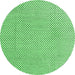 Round Machine Washable Solid Emerald Green Modern Area Rugs, wshabs4529emgrn