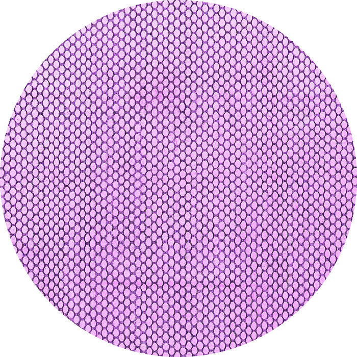 Round Machine Washable Solid Purple Modern Area Rugs, wshabs4529pur