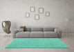 Machine Washable Solid Turquoise Modern Area Rugs in a Living Room,, wshabs4529turq