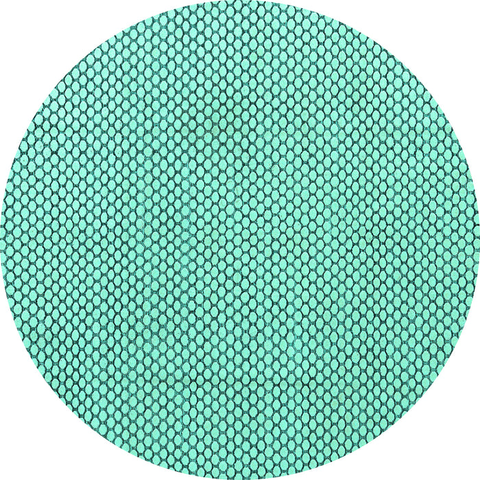 Round Solid Turquoise Modern Rug, abs4529turq