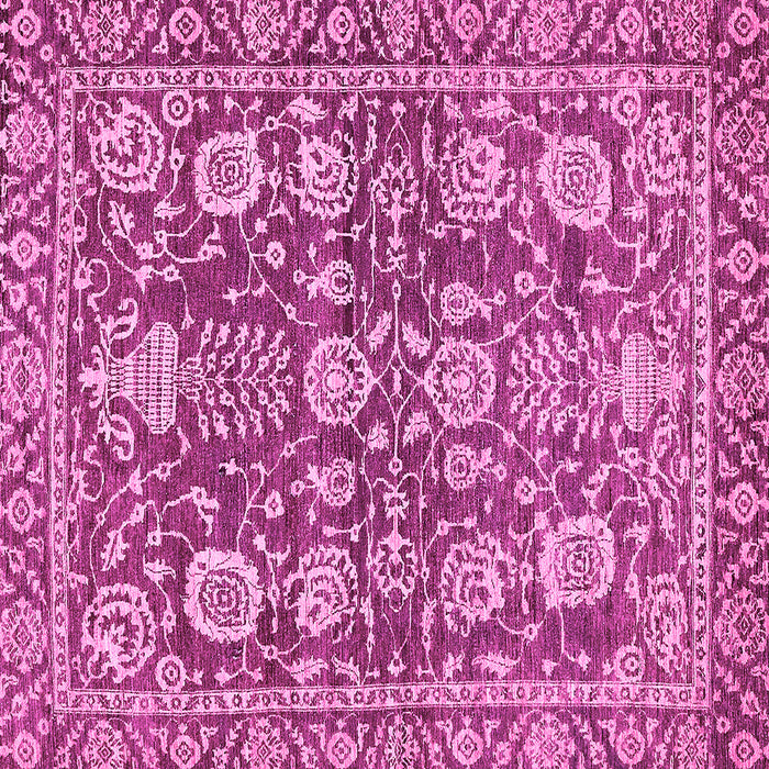 Square Machine Washable Oriental Pink Traditional Rug, wshabs452pnk