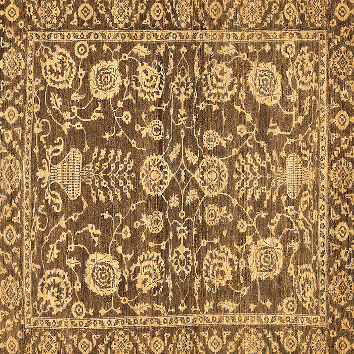 Square Machine Washable Oriental Brown Traditional Rug, wshabs452brn