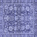 Square Machine Washable Oriental Blue Traditional Rug, wshabs452blu