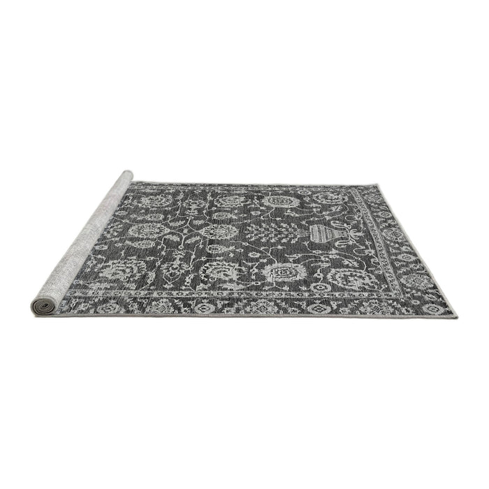 Sideview of Machine Washable Oriental Gray Traditional Rug, wshabs452gry