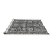 Sideview of Machine Washable Oriental Gray Traditional Rug, wshabs452gry