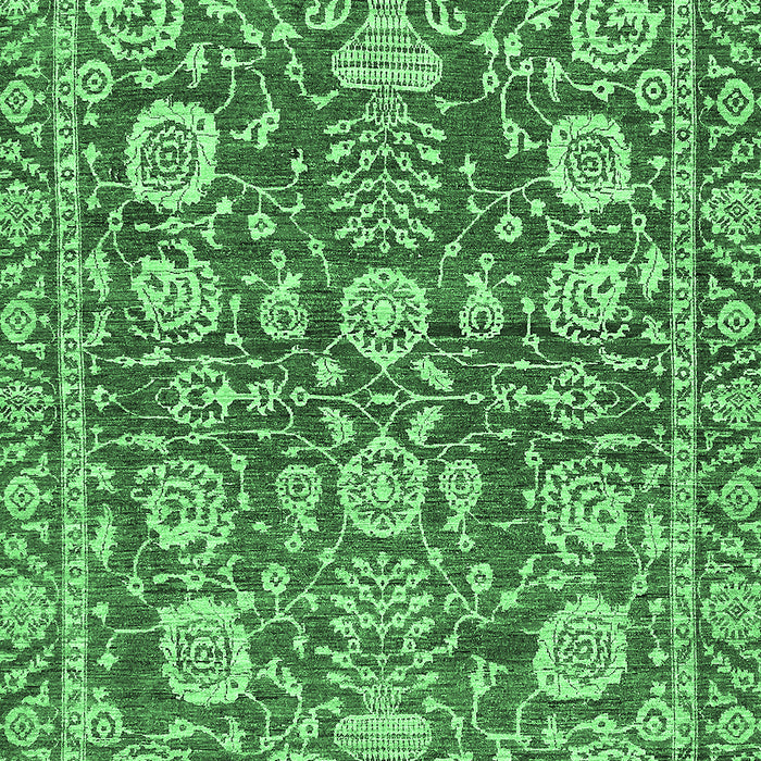 Machine Washable Oriental Emerald Green Traditional Area Rugs, wshabs452emgrn
