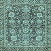 Square Oriental Light Blue Traditional Rug, abs452lblu