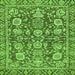 Square Oriental Green Traditional Rug, abs452grn