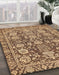 Machine Washable Abstract Dark Sienna Brown Rug in a Family Room, wshabs452