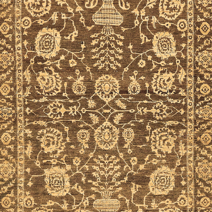 Machine Washable Oriental Brown Traditional Rug, wshabs452brn