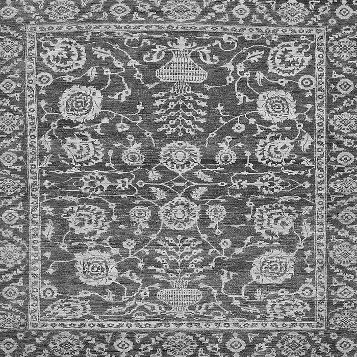 Square Oriental Gray Traditional Rug, abs452gry