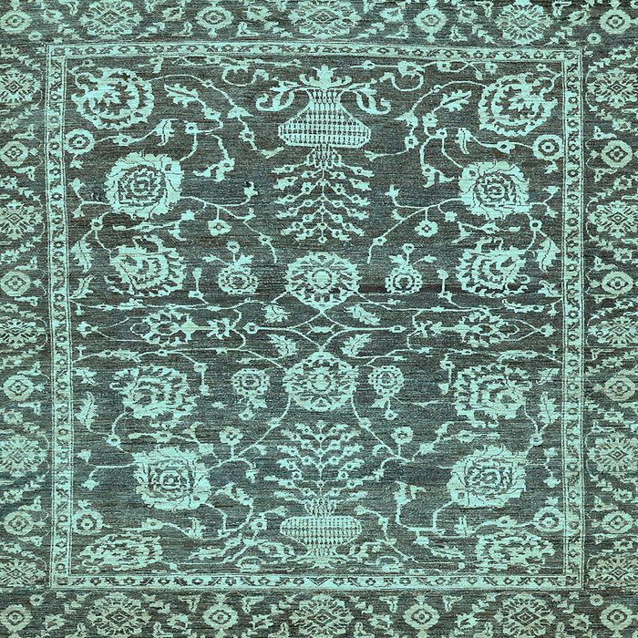 Square Machine Washable Oriental Light Blue Traditional Rug, wshabs452lblu