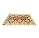 Sideview of Machine Washable Abstract Sun Yellow Rug, wshabs453