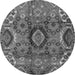 Round Machine Washable Southwestern Gray Country Rug, wshabs4530gry