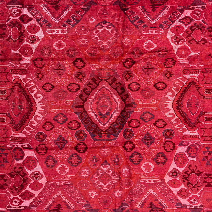 Square Machine Washable Abstract Red Rug, wshabs4530