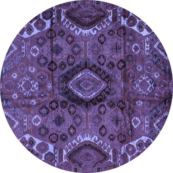 Round Southwestern Blue Country Rug, abs4530blu