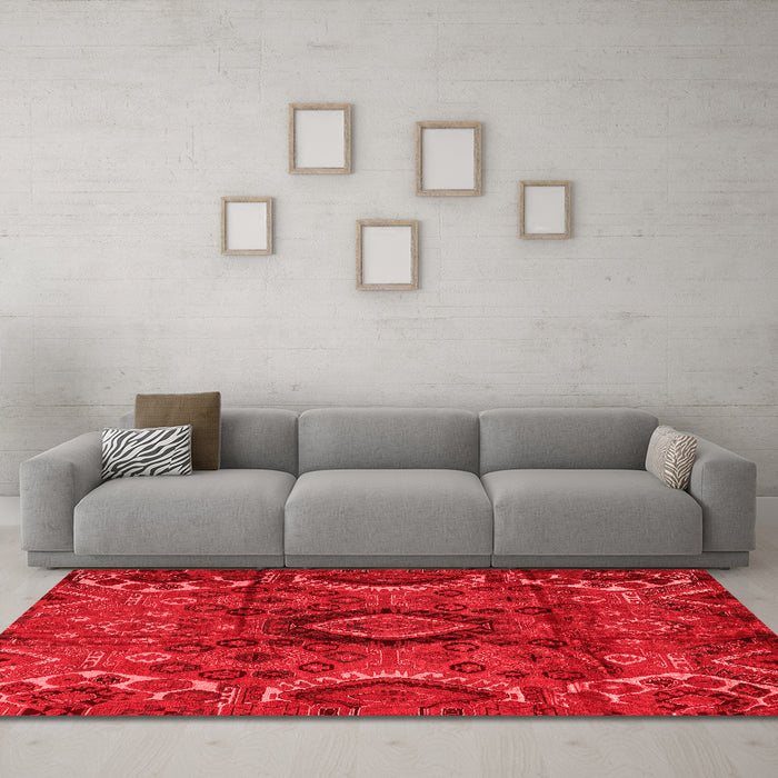 Country Red Washable Rugs