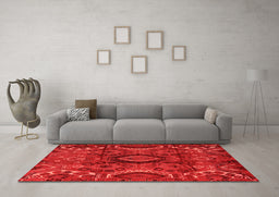 Machine Washable Southwestern Orange Country Area Rugs in a Living Room, wshabs4530org