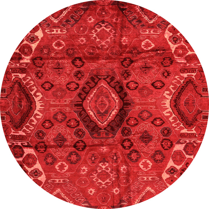 Round Machine Washable Southwestern Orange Country Area Rugs, wshabs4530org