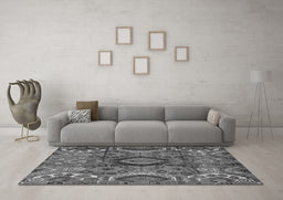 Machine Washable Southwestern Gray Country Rug in a Living Room,, wshabs4530gry
