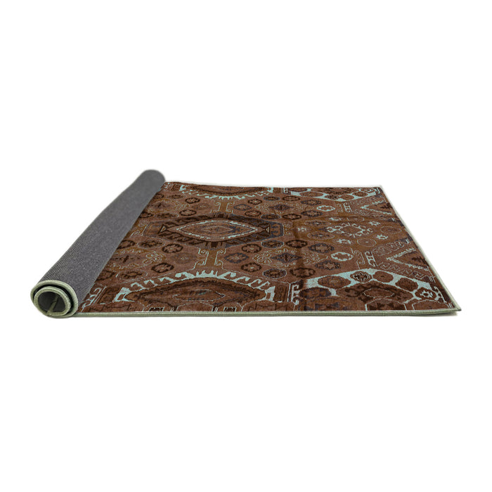 Sideview of Southwestern Turquoise Country Rug, abs4530turq