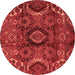 Round Southwestern Brown Country Rug, abs4530brn