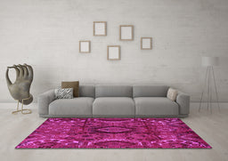 Machine Washable Southwestern Purple Country Area Rugs in a Living Room, wshabs4530pur