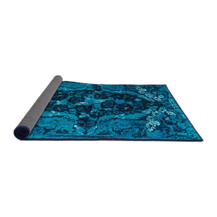 Sideview of Abstract Blue Persian Rug, abs4531