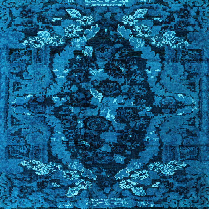 Square Machine Washable Persian Light Blue Bohemian Rug, wshabs4531lblu