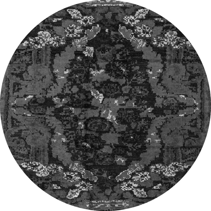 Round Machine Washable Persian Gray Bohemian Rug, wshabs4531gry